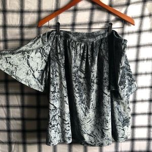 Crushed Velvet Off The Shoulder Top